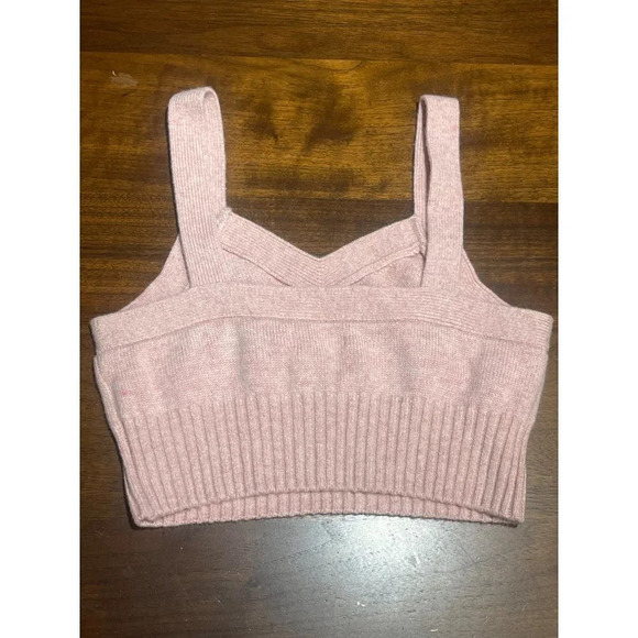 SABLYN Joyce Cashmere Ribbed Knit Top in Peony Pink XSmall New Mélange bralette - Picture 7 of 13